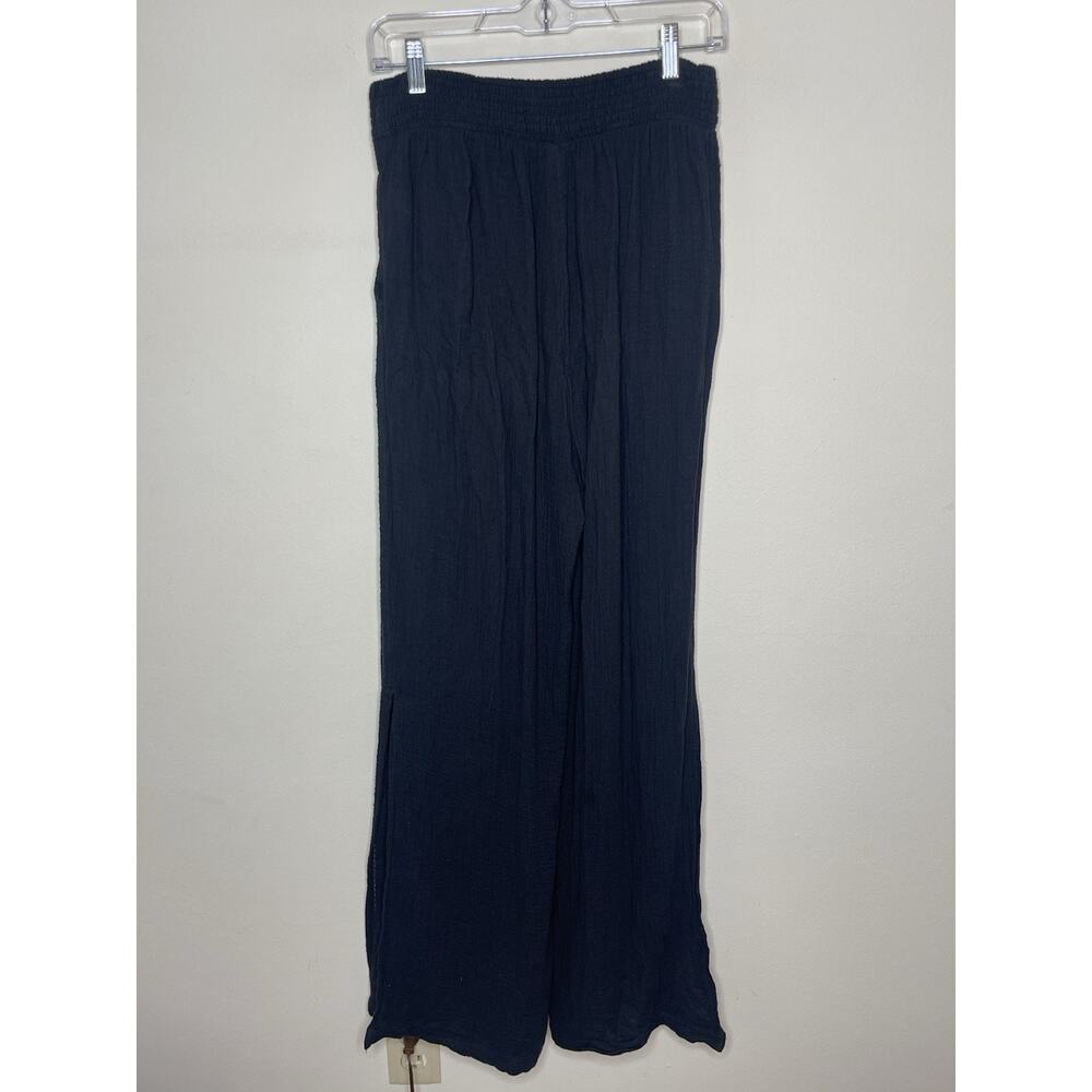 aerie Wide Leg Crinkle Pants in Black - Picture 7 of 12